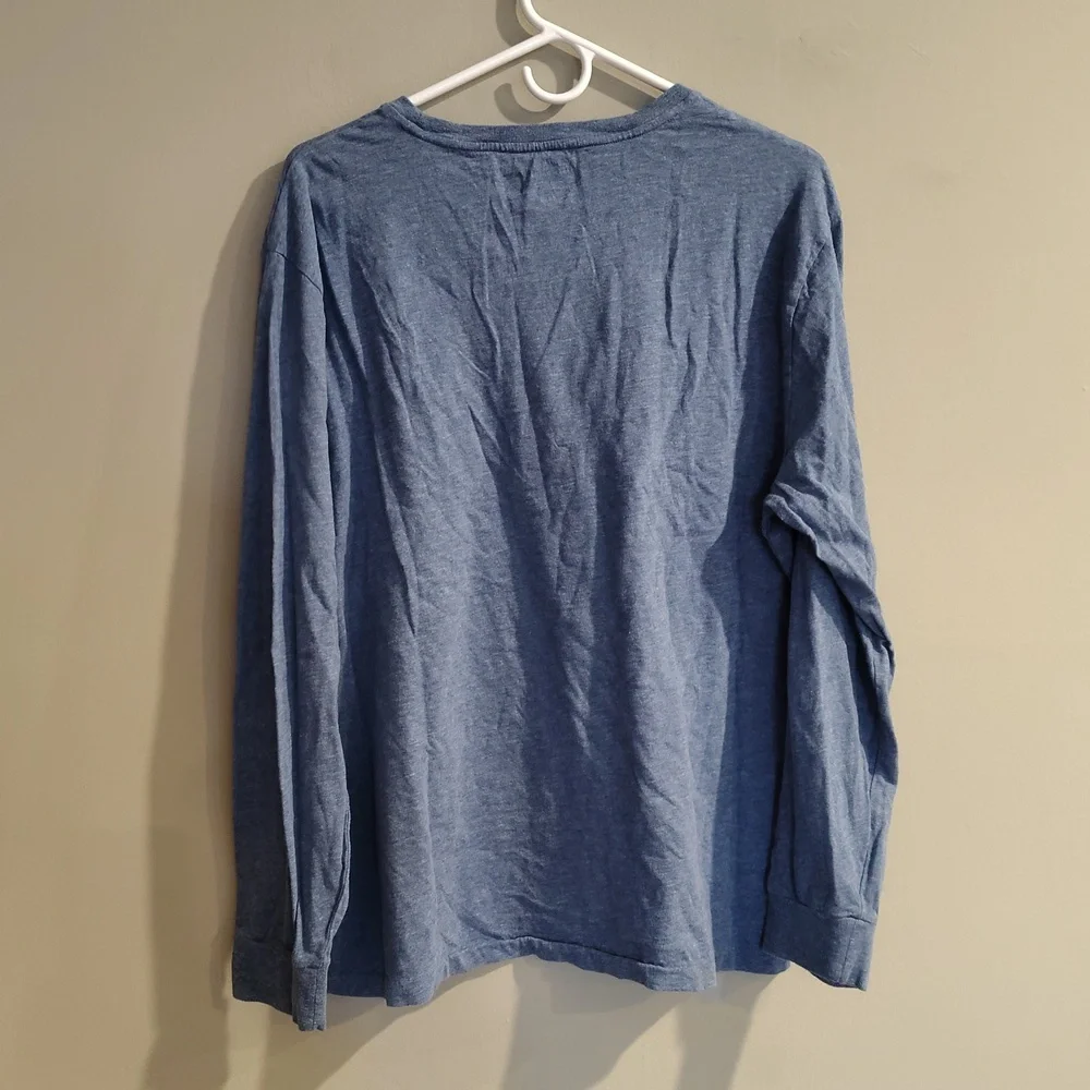 Polo Ralph Lauren Custom Slim Fit Mens XL Heather Blue Long‎ Sleeve T-Shirt